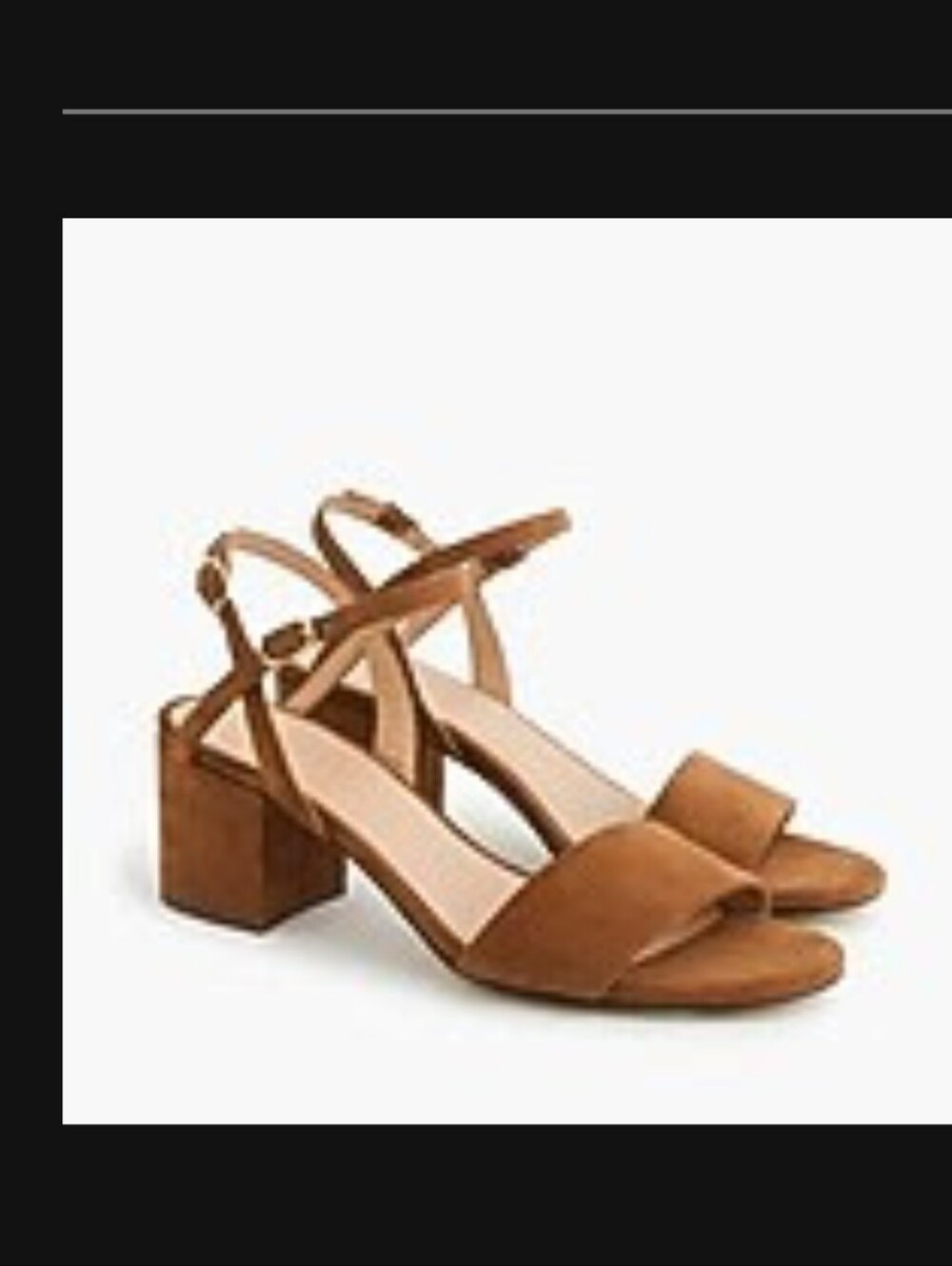 Jcrew Suede Block Heel Sandals In Cognac